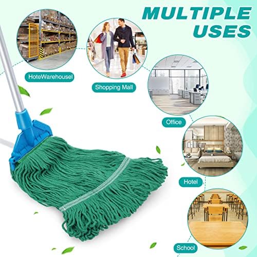 Roshtia 16 Pack Heavy Duty Mop Heads Replacement - Green