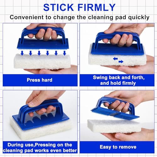 Maxdot 18 Pcs Bath Scrubber Set with Handles and Pads