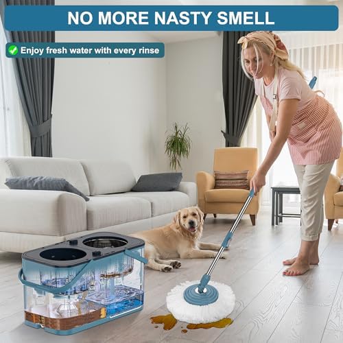 RinseWise Spin Mop and Bucket with 4 Chambers