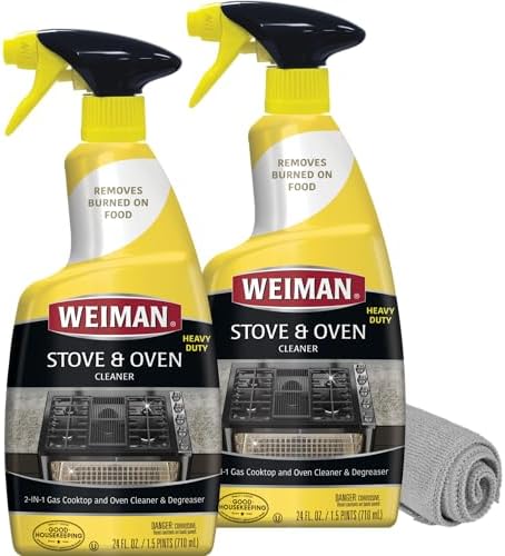 Weiman Heavy Duty Oven Grill Cleaner 2 Pack 24 Oz with Microfiber Towel