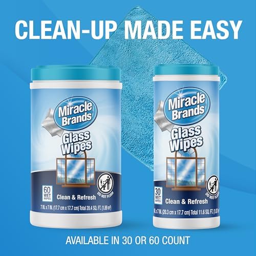 MiracleWipes for Glass - Streak Free 60 Count