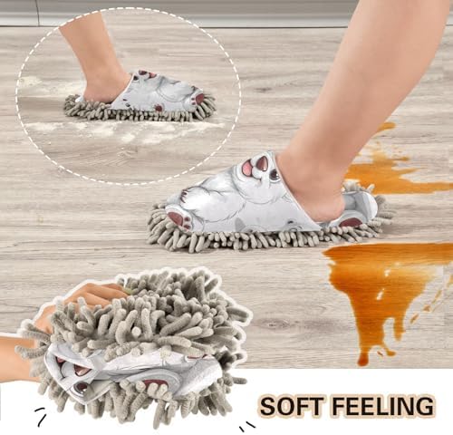 FLildon Microfiber Mop Slippers Happy Polar Bear