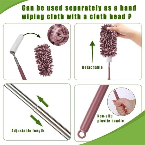 4Pcs Reusable Microfiber Dusters with Extension Pole 1