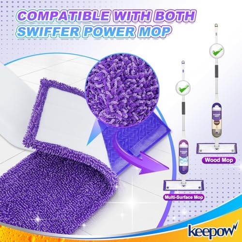 KEEPOW Reusable Power Mop Refill Pads - 6 Pack