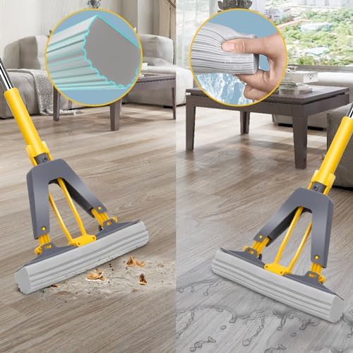 Nolopau Sponge Mop with Self-Squeeze Handle 1