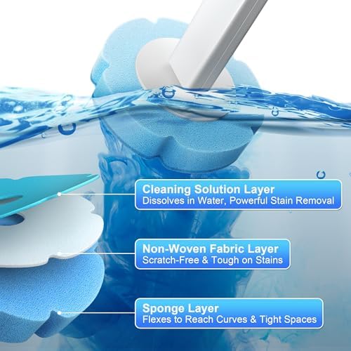JOYMOOP Mop Bucket Set with Microfiber Pad and Toilet Brushes