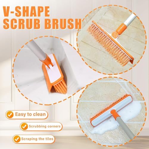 BURFERLY Magic Rubber Air Broom 2 in 1 Cleaning Tool Set - Orange