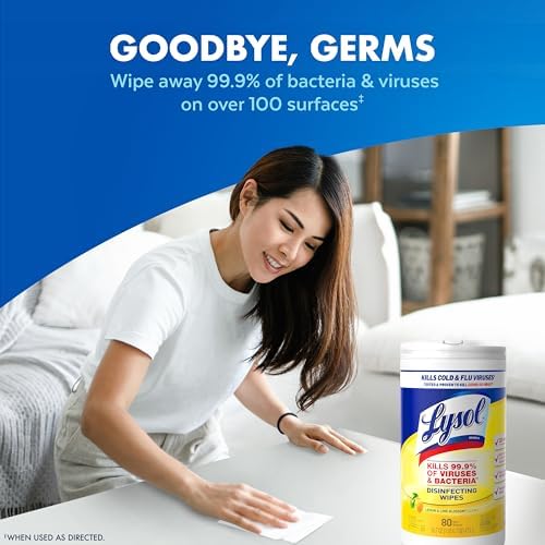 Lysol Disinfectant Wipes Multi-Surface Lemon Lime Blossom 4 Pack