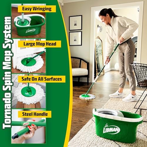 Libman Tornado Spin Mop System with 2 Refill Heads
