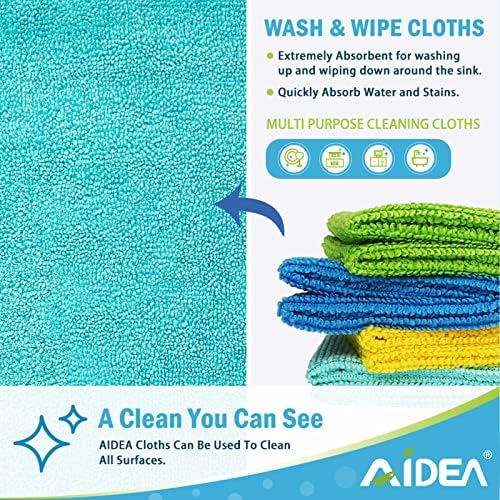 AIDEA Microfiber Cleaning Cloths 100PK Soft Durable for All Surfaces