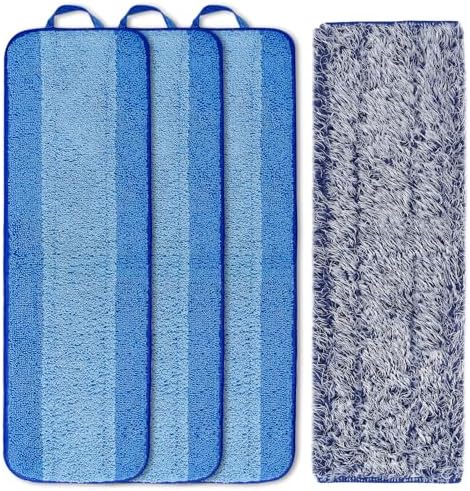 KEEPOW 18 Inch Microfiber Mop Pad 4 Pack