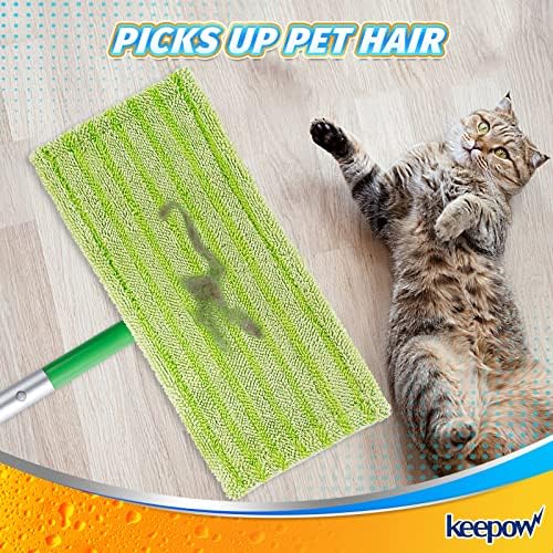KEEPOW Reusable Mop Pads for Swiffer Sweeper 4 Pack
