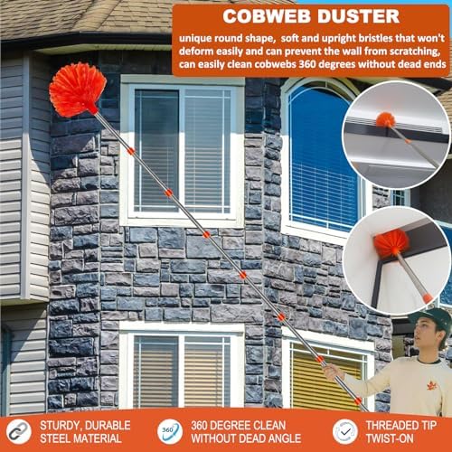 Tonmp 20 Ft High Reach Duster Kit with Spliceable Pole