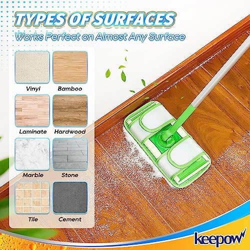 KEEPOW Reusable Mop Pads for Swiffer Sweeper - 5 Pack