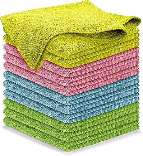 USANOOKS Microfiber Cleaning Cloths 12Pcs 125x125 Inch