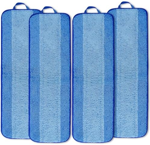 KEEPOW Microfiber Mop Pads 18 Inch 4 Pack Reusable